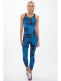 Blue leggings with black patterns H0060 - Online store - Boutique